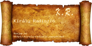 Király Radiszló névjegykártya